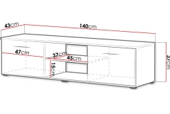 Ruskelsby TV-bänk 140 cm White