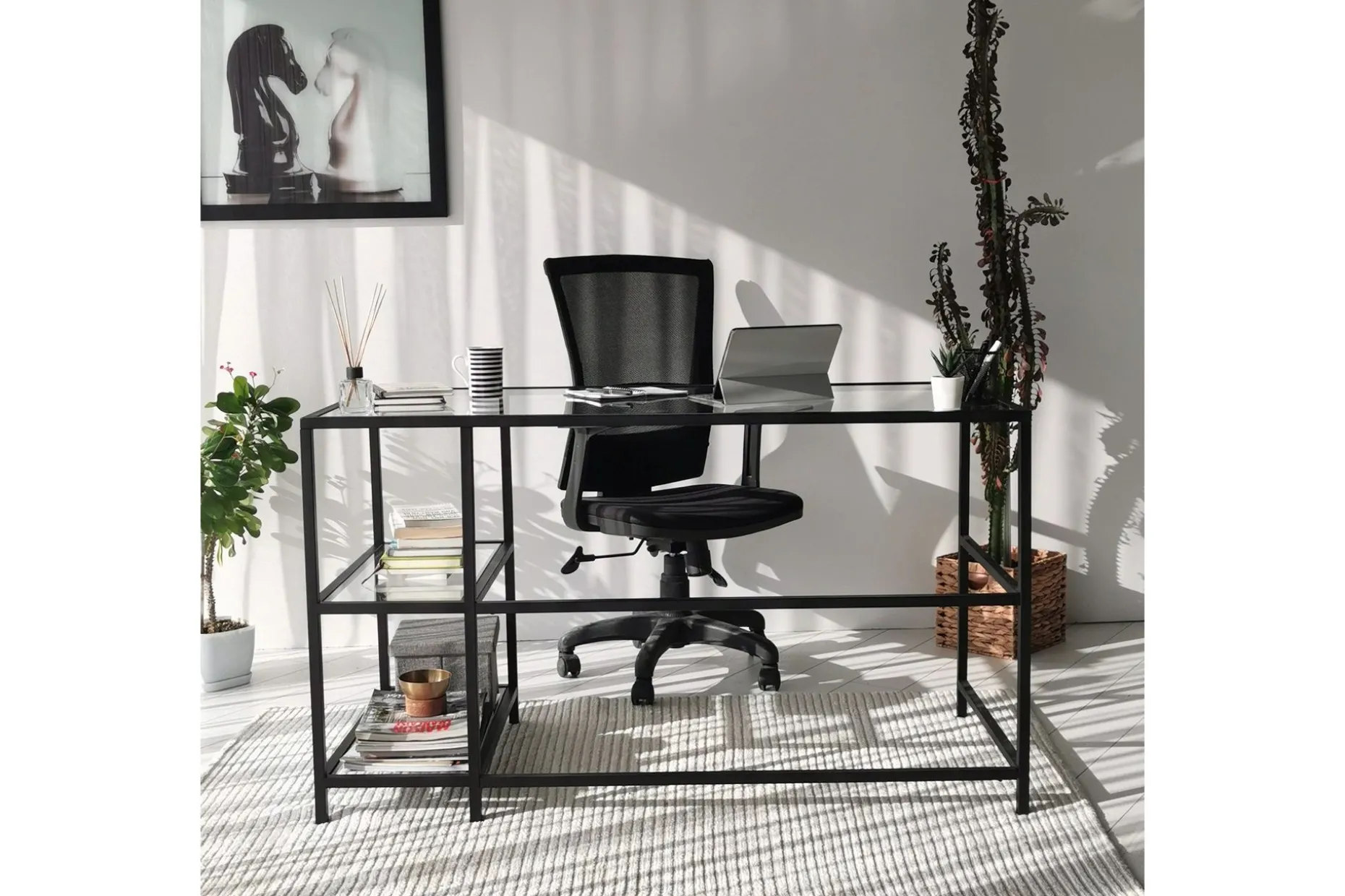 Sabani Skrivbord 130 cm med Förvaring 2 Hyllor