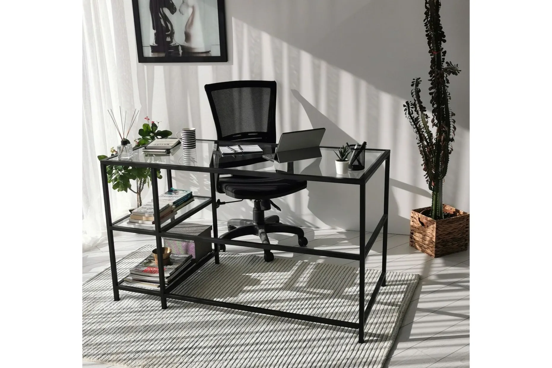 Sabani Skrivbord 130 cm med Förvaring 2 Hyllor