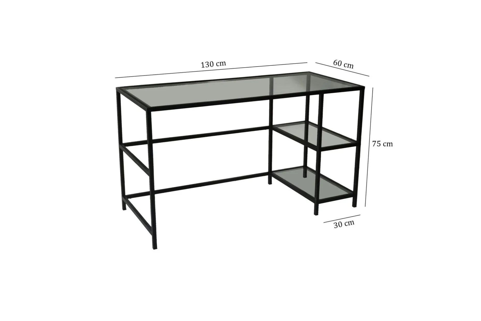Sabani Skrivbord 130 cm med Förvaring 2 Hyllor