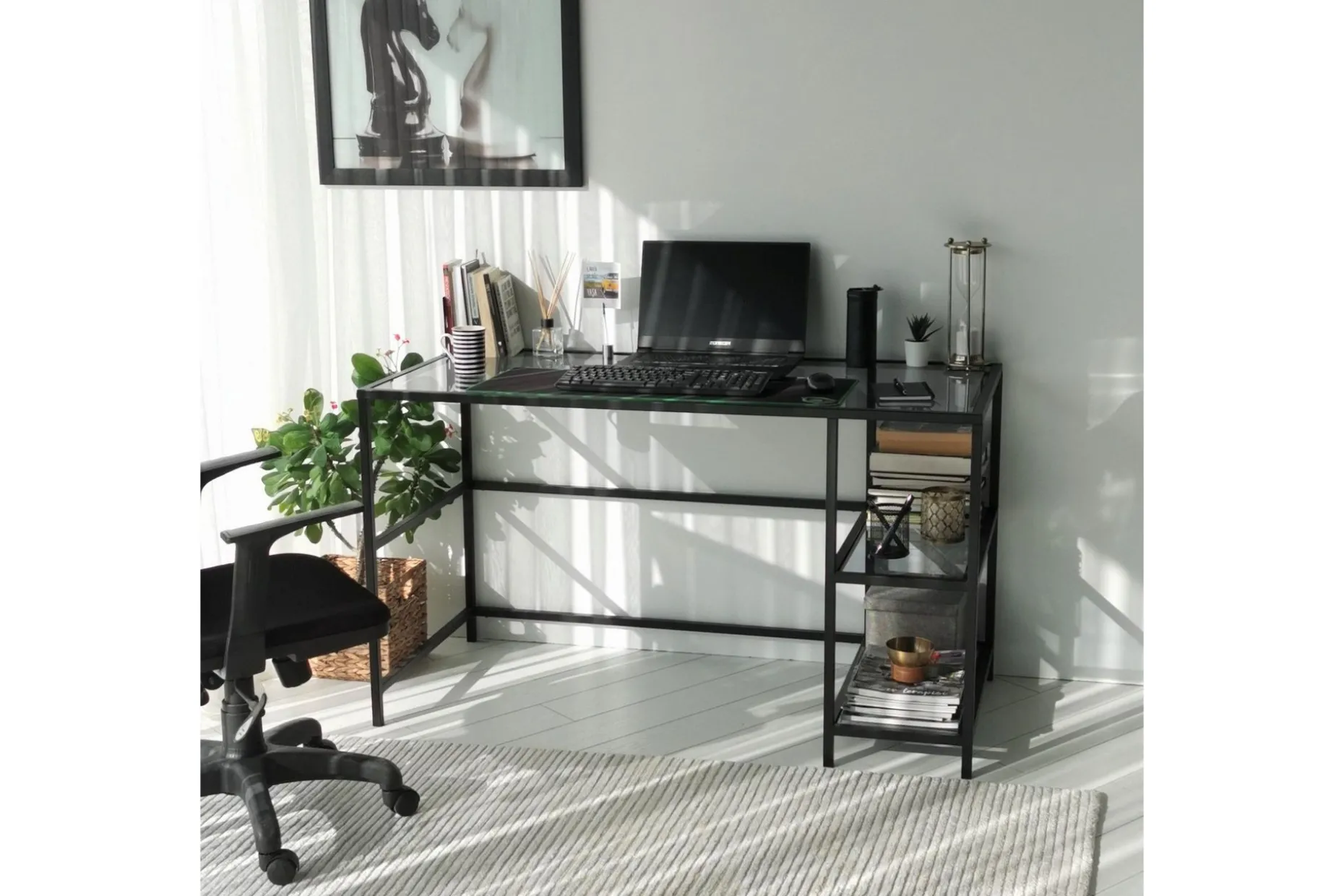 Sabani Skrivbord 130 cm med Förvaring 2 Hyllor