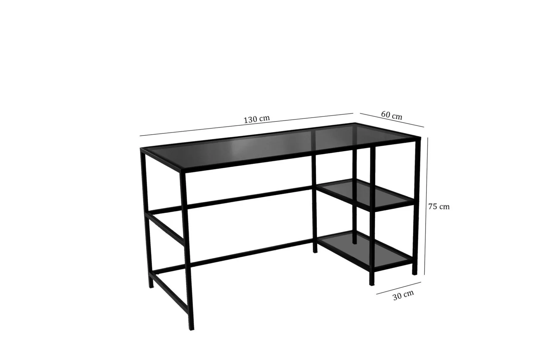 Sabani Skrivbord 130 cm med Förvaring 2 Hyllor