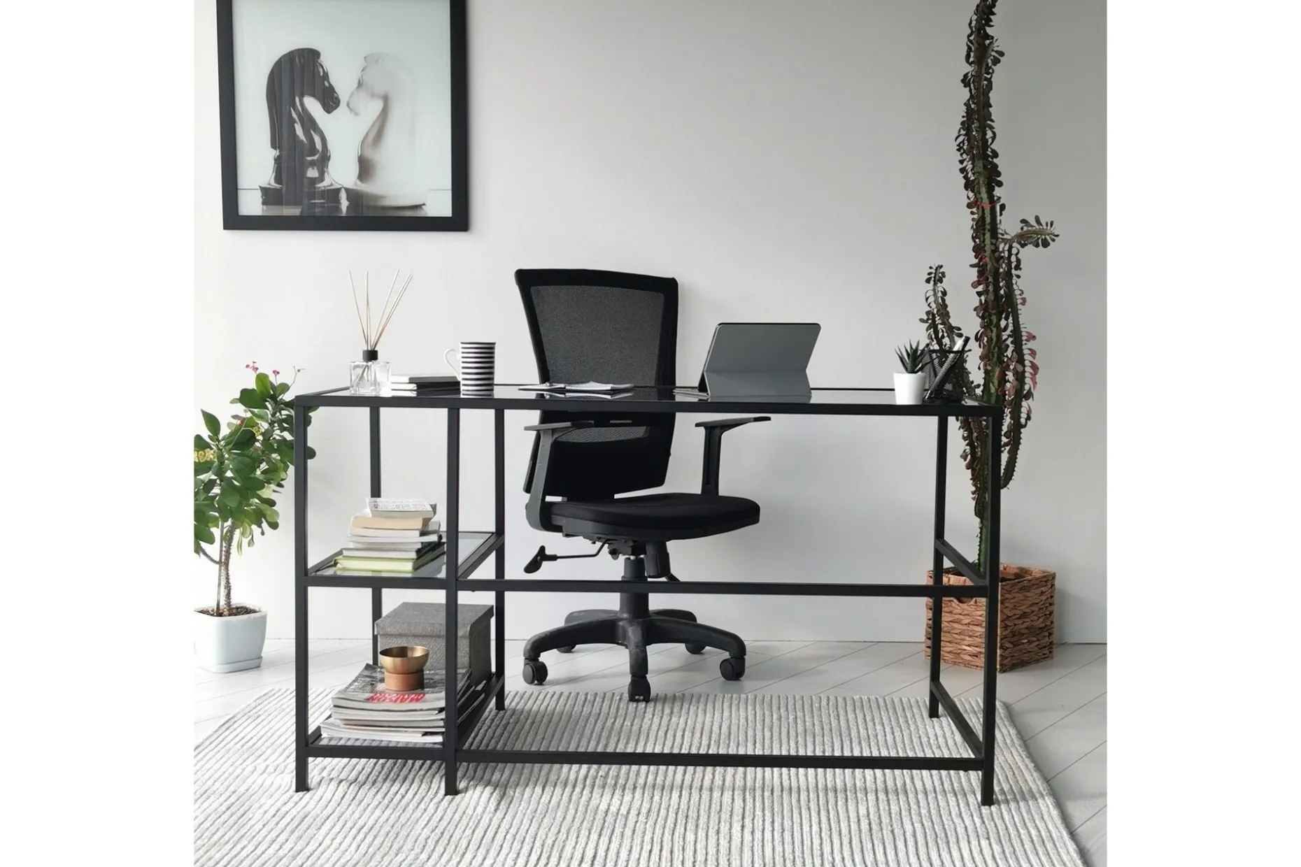 Sabani Skrivbord 130 cm med Förvaring 2 Hyllor
