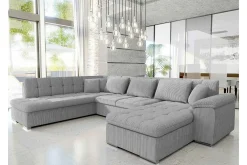 Sakri 5-sits Hörnbäddsoffa Light grey/Dark grey