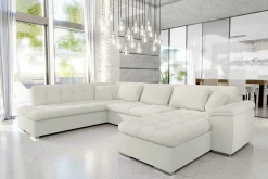 Sakri 5-sits Hörnbäddsoffa White