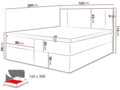 Salricus Sängpaket Kontinentalsäng 160x200 cm med Förvaring