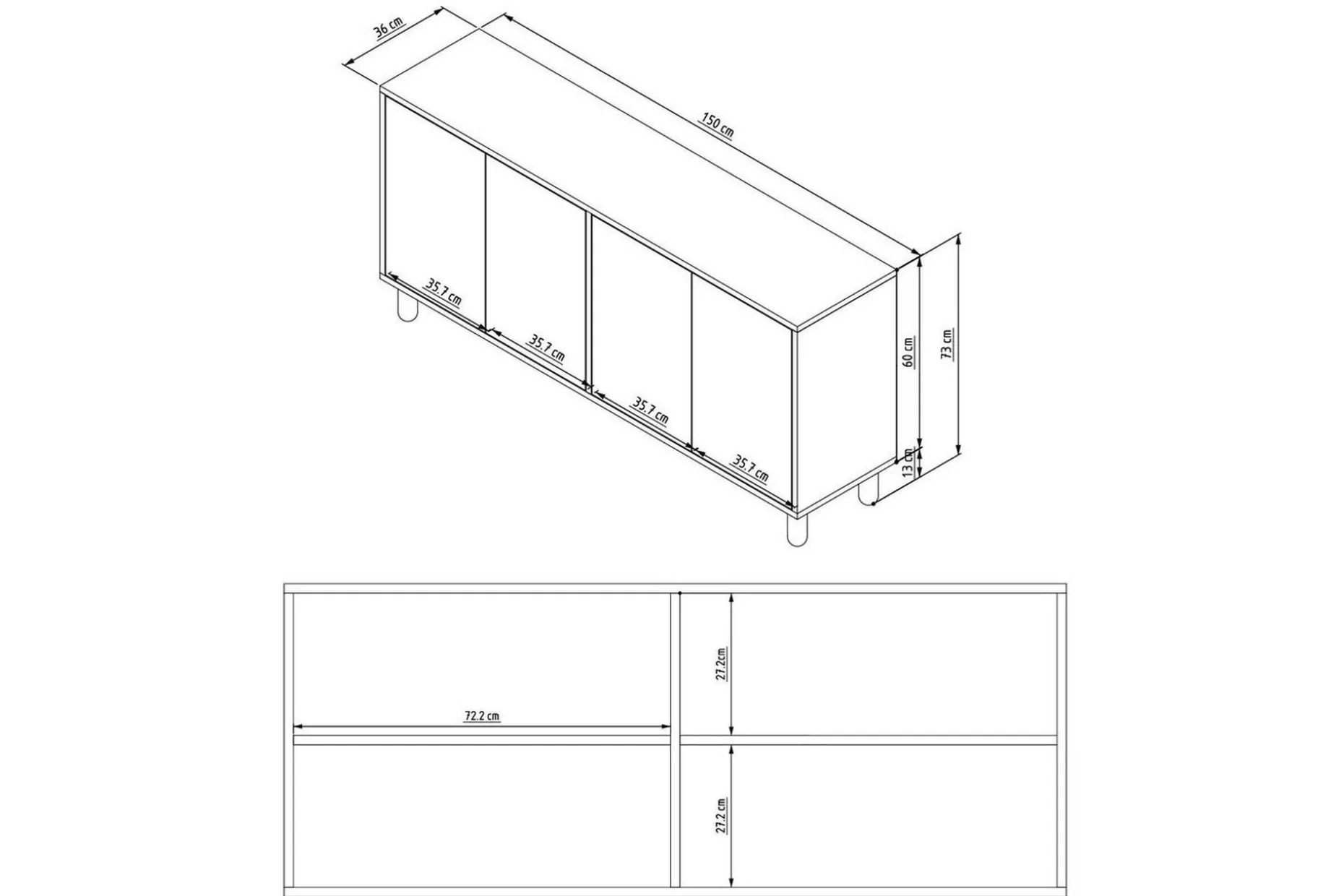 Salven Konsollbord 150 cm