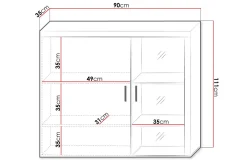 Samba Vitrinskåp 90x35x111 cm White High gloss