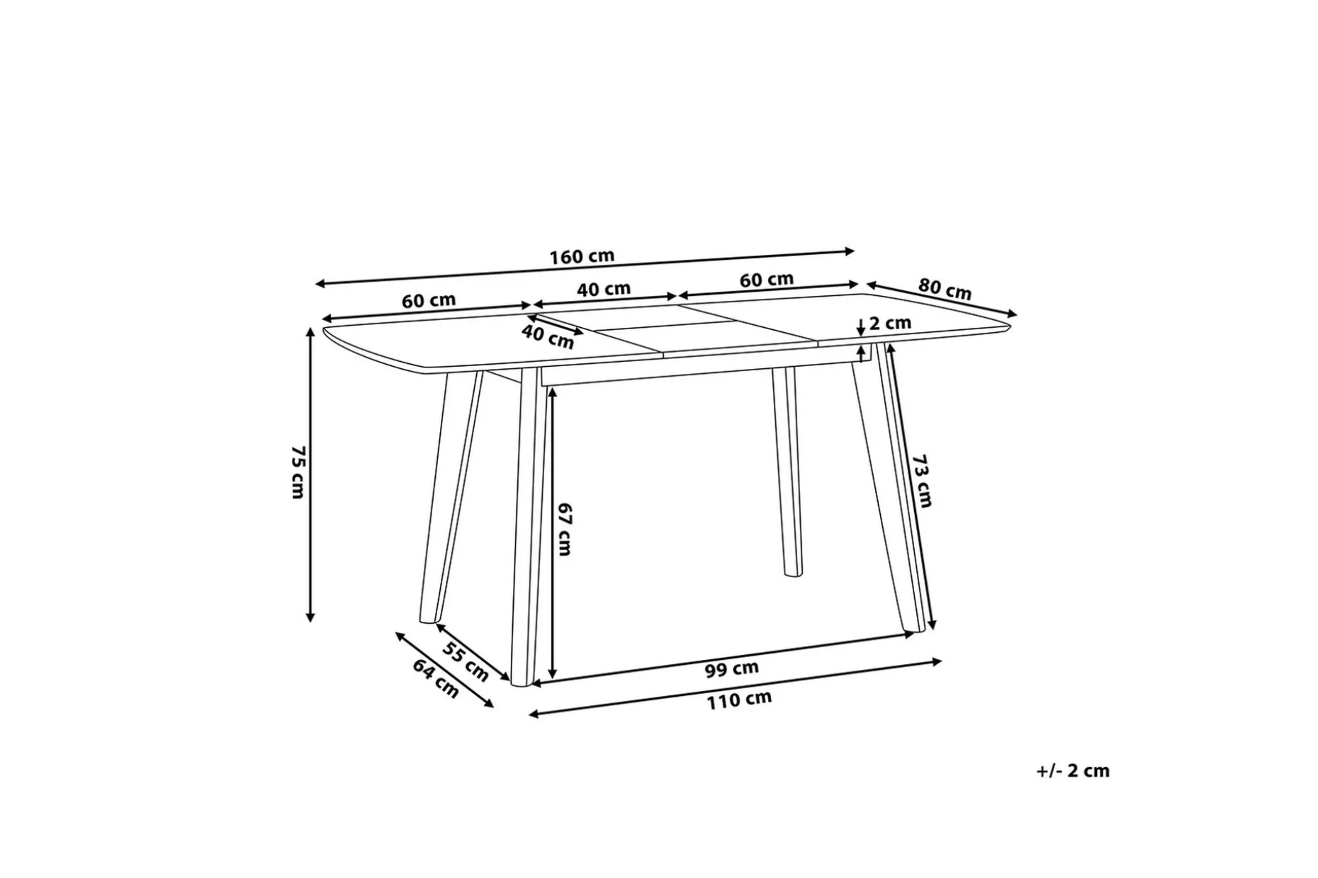 Sanford Matbord 160 cm