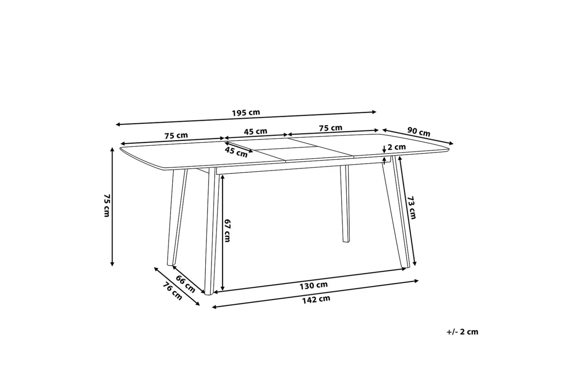 Sanford Matbord 195 cm