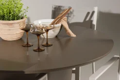 Santa Fe Matgrupp Utomhus Rund 120 cm + 4 st Copacabana Matstolar Beige/Brun