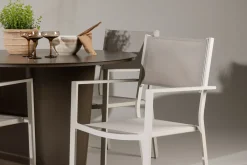 Santa Fe Matgrupp Utomhus Rund 120 cm + 4 st Copacabana Matstolar Beige/Brun