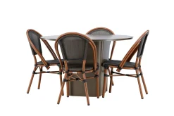 Santa Matgrupp Utomhus 120 cm Rund med 4 Guarda Utestolar