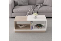 Schmida Soffbord 90x45 cm Vit/Brun
