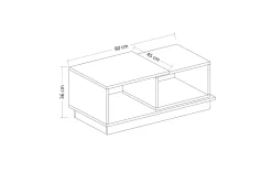Schmida Soffbord 90x45 cm Vit/Brun