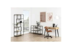 Seaford Hylla 77x35x185 cm Ek/Svart