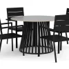 Sensi utomhus matgrupp 120 cm med 4 Tunis stapelstolar
