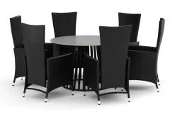 Sensi utomhus matgrupp 120 cm med 6 Jenny matstolar