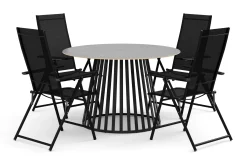 Sensi utomhus matgrupp 120 cm med 4 Sanna positionsstolar