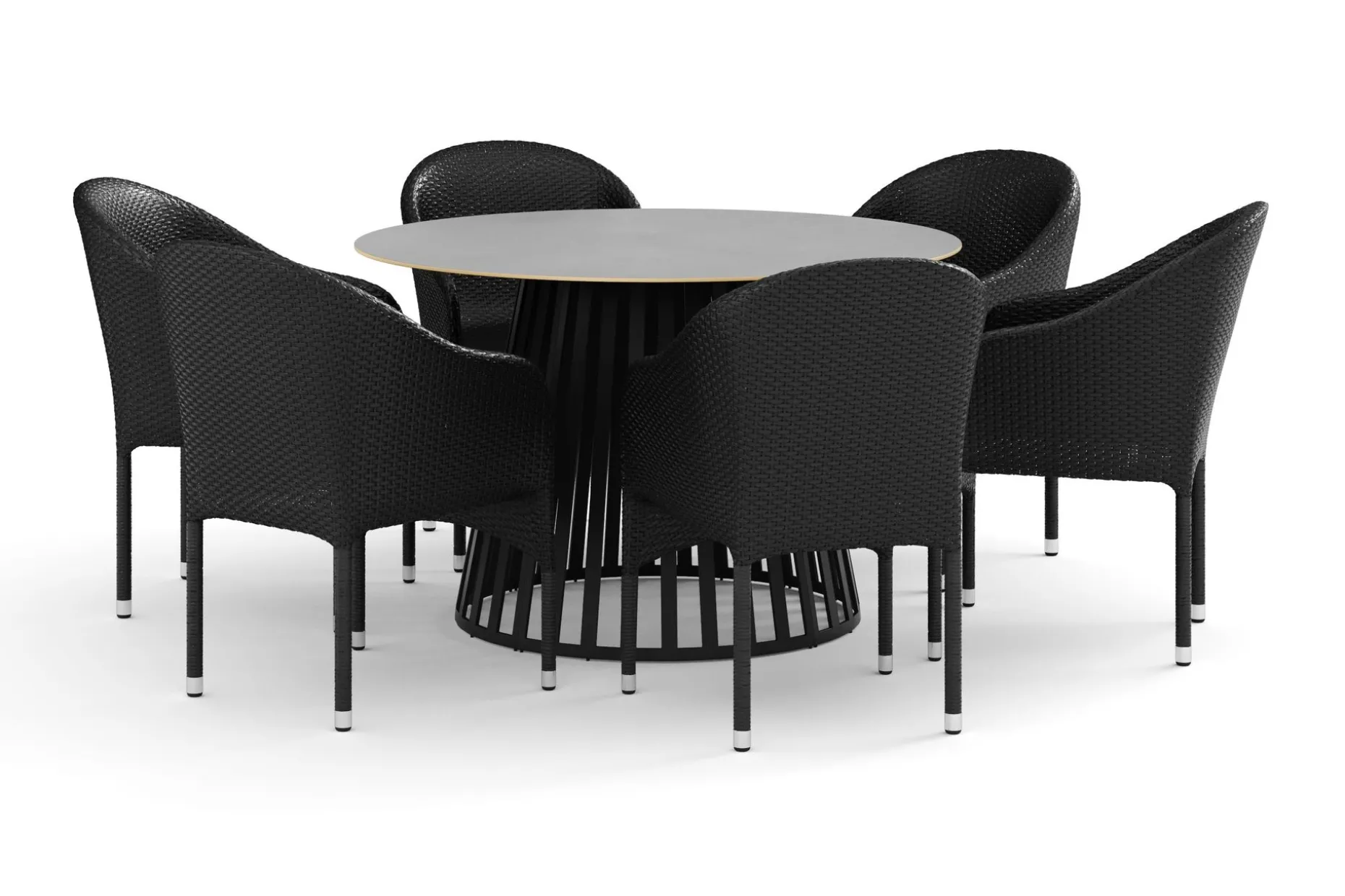 Sensi utomhus matgrupp 120 cm med 6 Thor fåtöljer