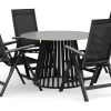 Sensi utomhus matgrupp 120 cm med 4 Monaco Light positionsstolar