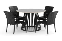 Sensi utomhus matgrupp 120 cm med 4 Thor Light utefåtöljer