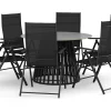 Sensi utomhus matgrupp 120 cm med 6 positionsstolar