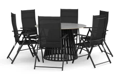 Sensi utomhus matgrupp 120 cm med 6 positionsstolar
