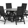 Sensi utomhus matgrupp 120 cm med 6 Monaco Light positionsstolar