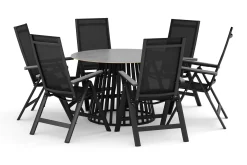 Sensi utomhus matgrupp 120 cm med 6 Monaco Light positionsstolar