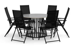 Sensi utomhus matgrupp 120 cm med 6 Sanna positionsstolar