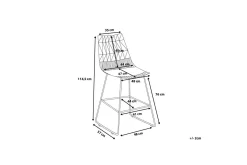 Set med 2 barstolar PRESTON Metall Guld 48cm