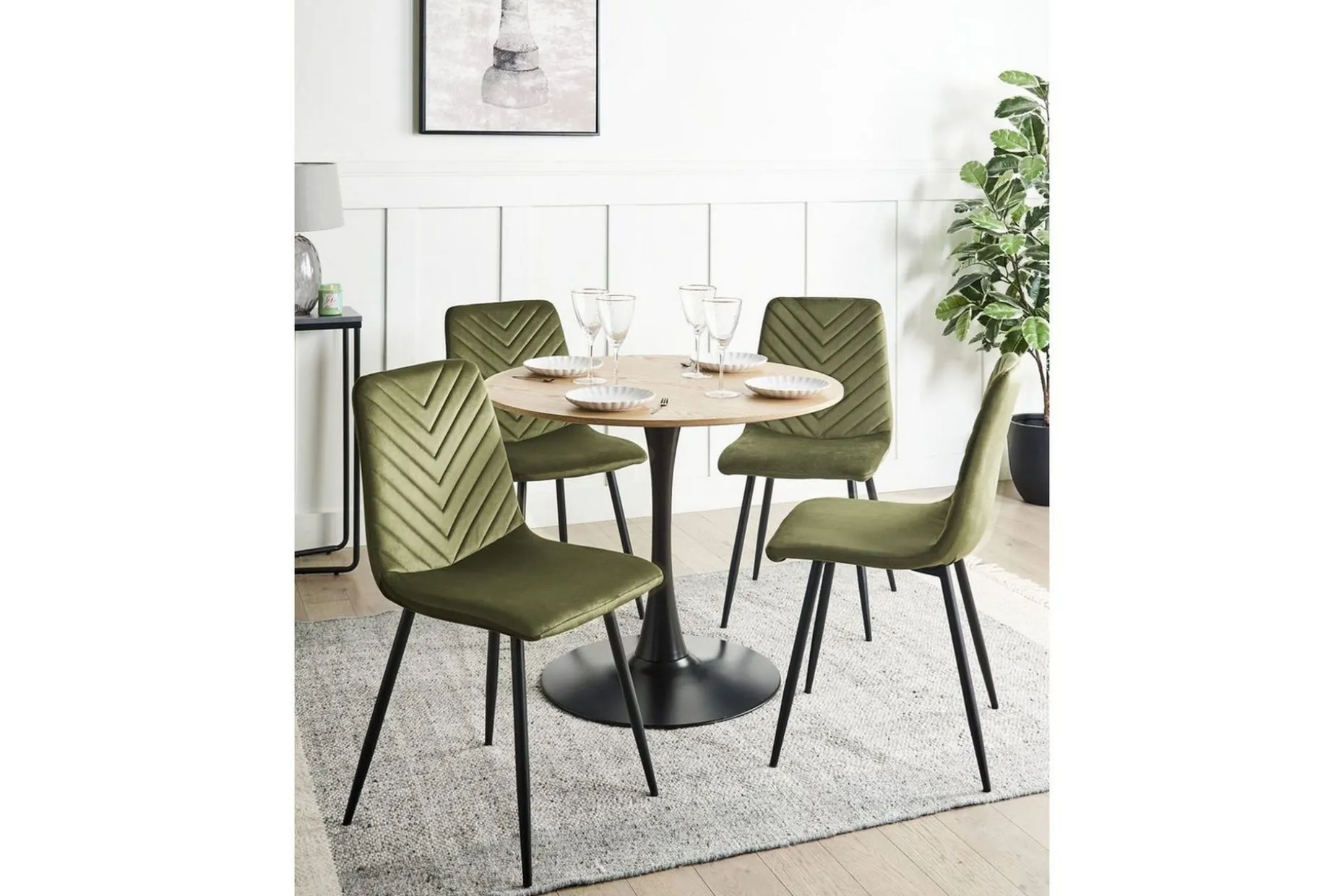 Set med 4 matstolar Havre