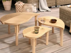 Set med 3 Soffbord utomhus Paralia Rotting