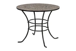 Set Mosaic Utebord Och 4 Utestolar Metallram Svart