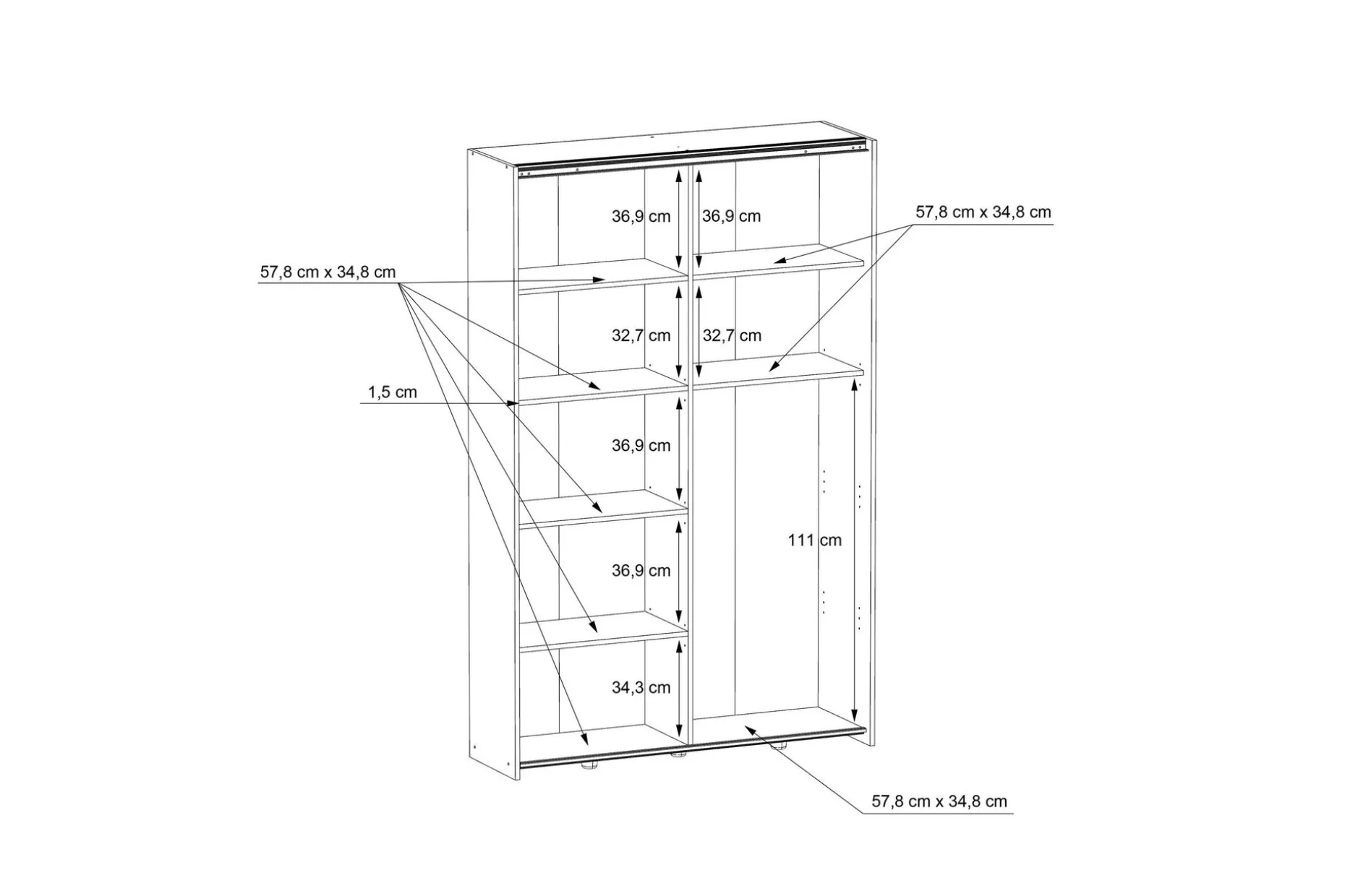 Shipts Garderob 42x120 cm