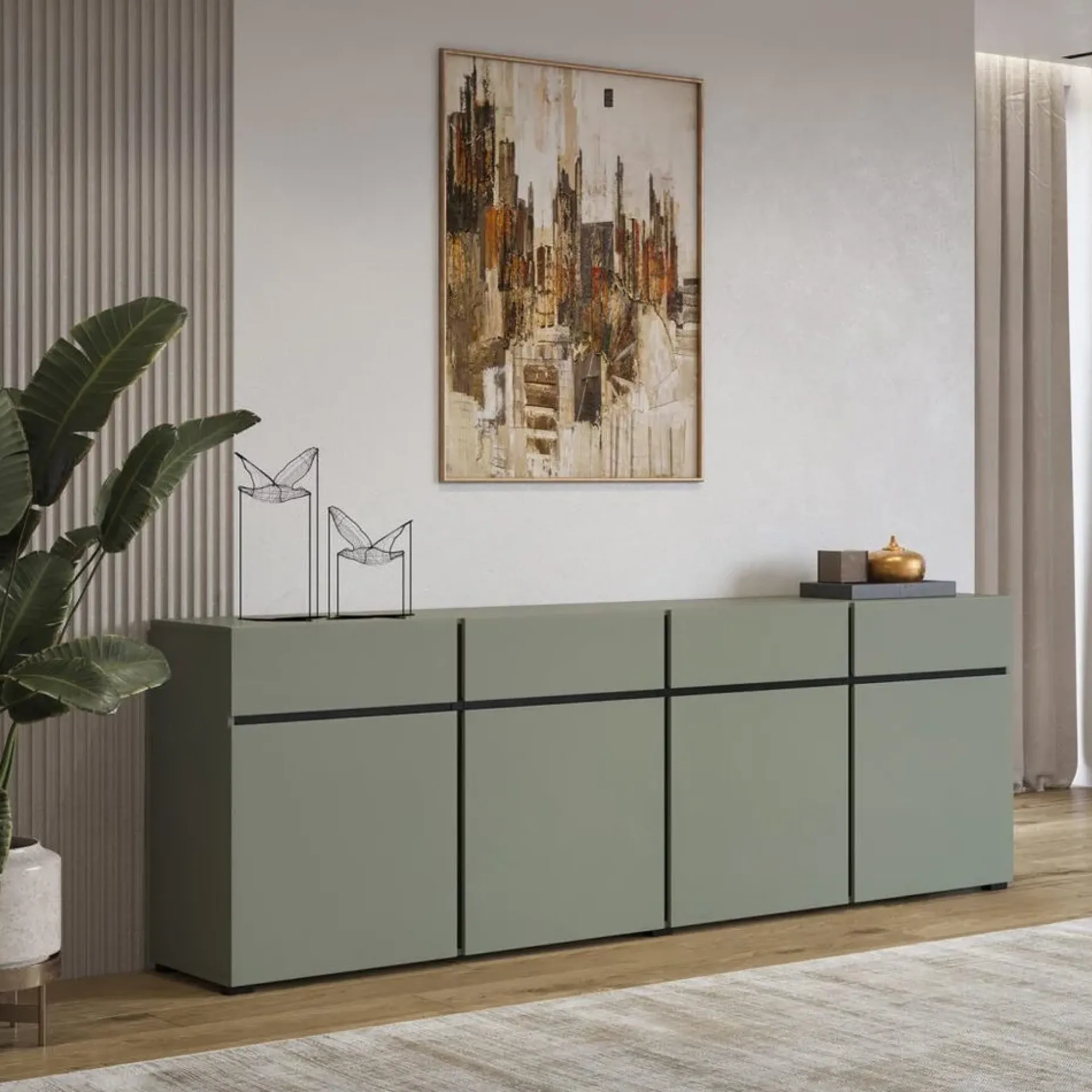 Sideboard Cross 4 dörrar med 4 lådor