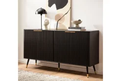 Sideboard Wohnling Folierad spånskiva ekoptik 150 cm 4 dörrar modern