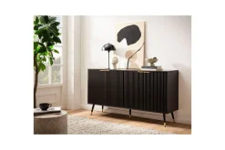 Sideboard Wohnling Folierad spånskiva ekoptik 150 cm 4 dörrar modern