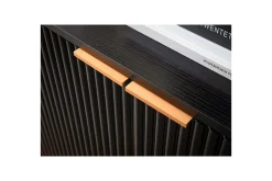 Sideboard Wohnling Folierad spånskiva ekoptik 150 cm 4 dörrar modern