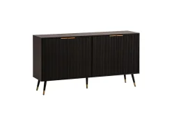 Sideboard Wohnling Folierad spånskiva ekoptik 150 cm 4 dörrar modern