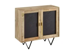 Sideboard Wohnling Massivt trä 80 cm 3D kant stenoptik front 2 dörrar modern