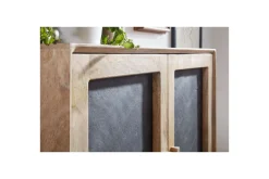 Sideboard Wohnling Massivt trä 80 cm 3D kant stenoptik front 2 dörrar modern