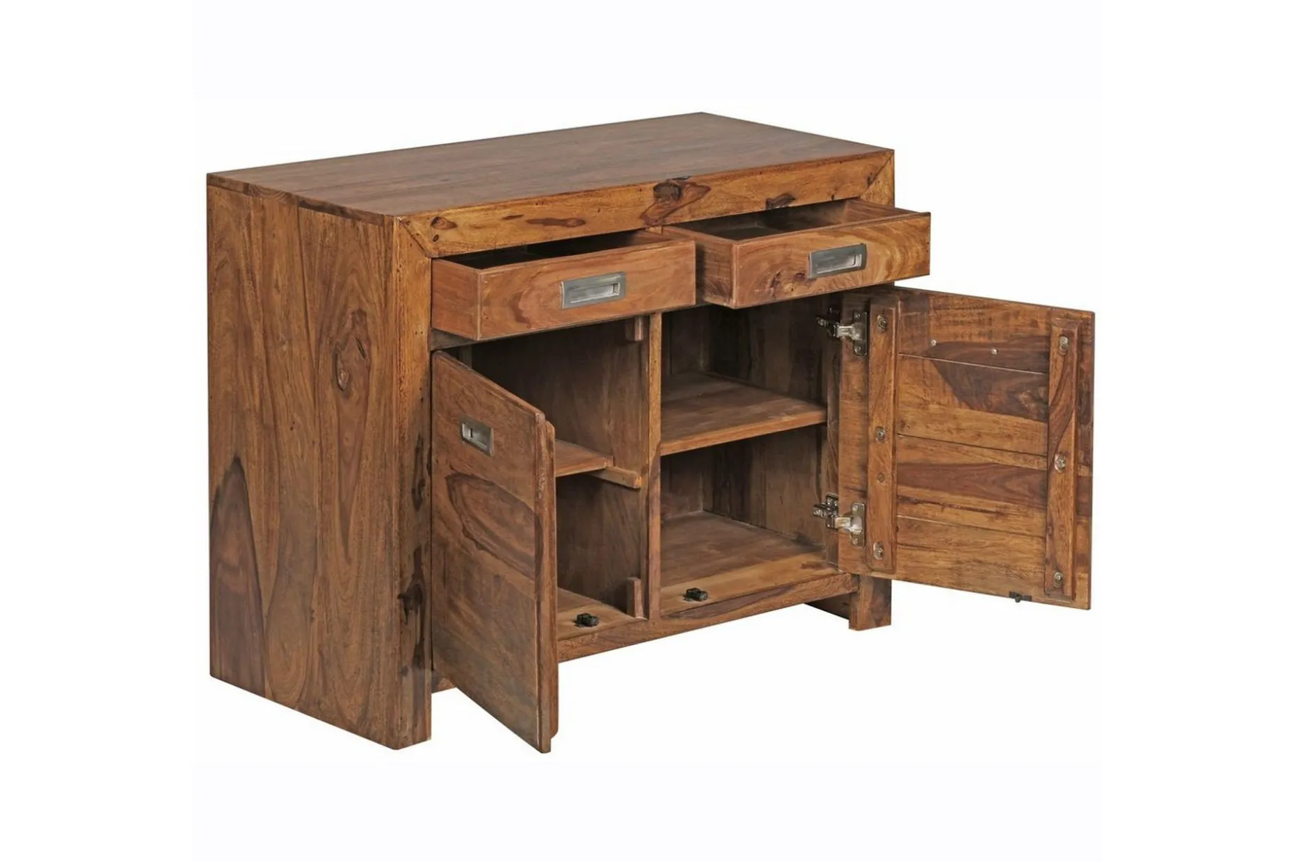 Sideboard Wohnling Massivt trä 90 cm 2 dörrar 2 lådor Lantstil