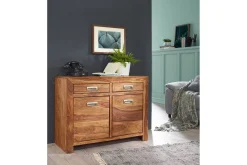 Sideboard Wohnling Massivt trä 90 cm 2 dörrar 2 lådor Lantstil