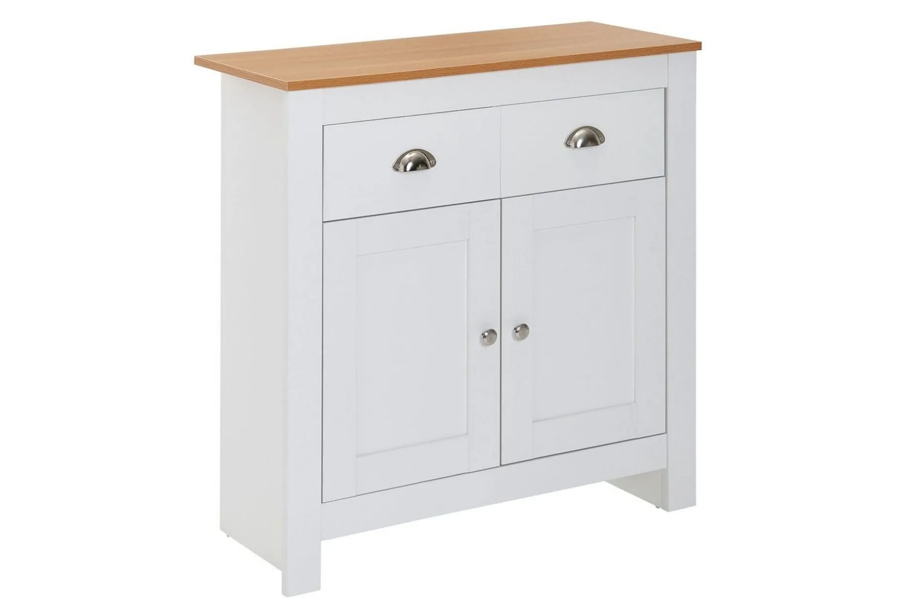 Sideboard Wohnling Melaminbelagd spånskiva tvåfärgad optik ek/vit 2 dörrar 2 lådor modern