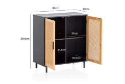 Sideboard Wohnling Melaminbelagd MDF 80 cm 2 dörrar med wienerflätning modern