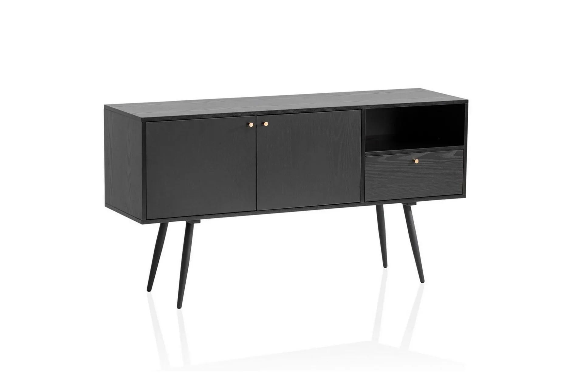 Sideboard Wohnling Melaminbelagd MDF 140 cm med 2 dörrar 1 låda Modern