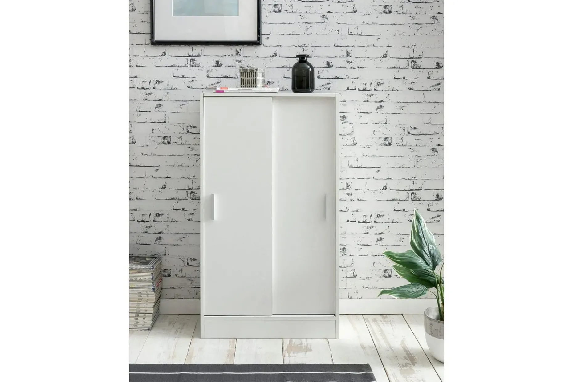 Sideboard Wohnling Melaminbelagd MDF-skjutdörrar Modern
