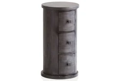 Sideboard Wohnling Runt massivt trä lantlig stil Svart, 3 lådor